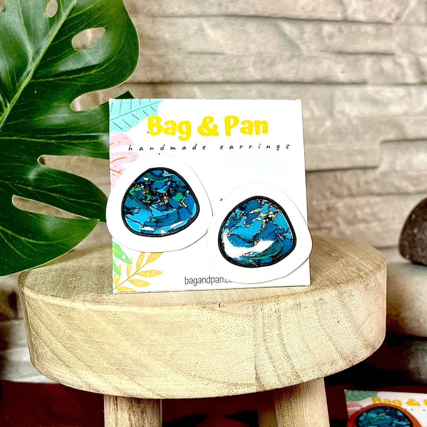 Turquoise Mirage Polymer Clay Earrings - Southwest Inspired Lightweight Statement Jewellery