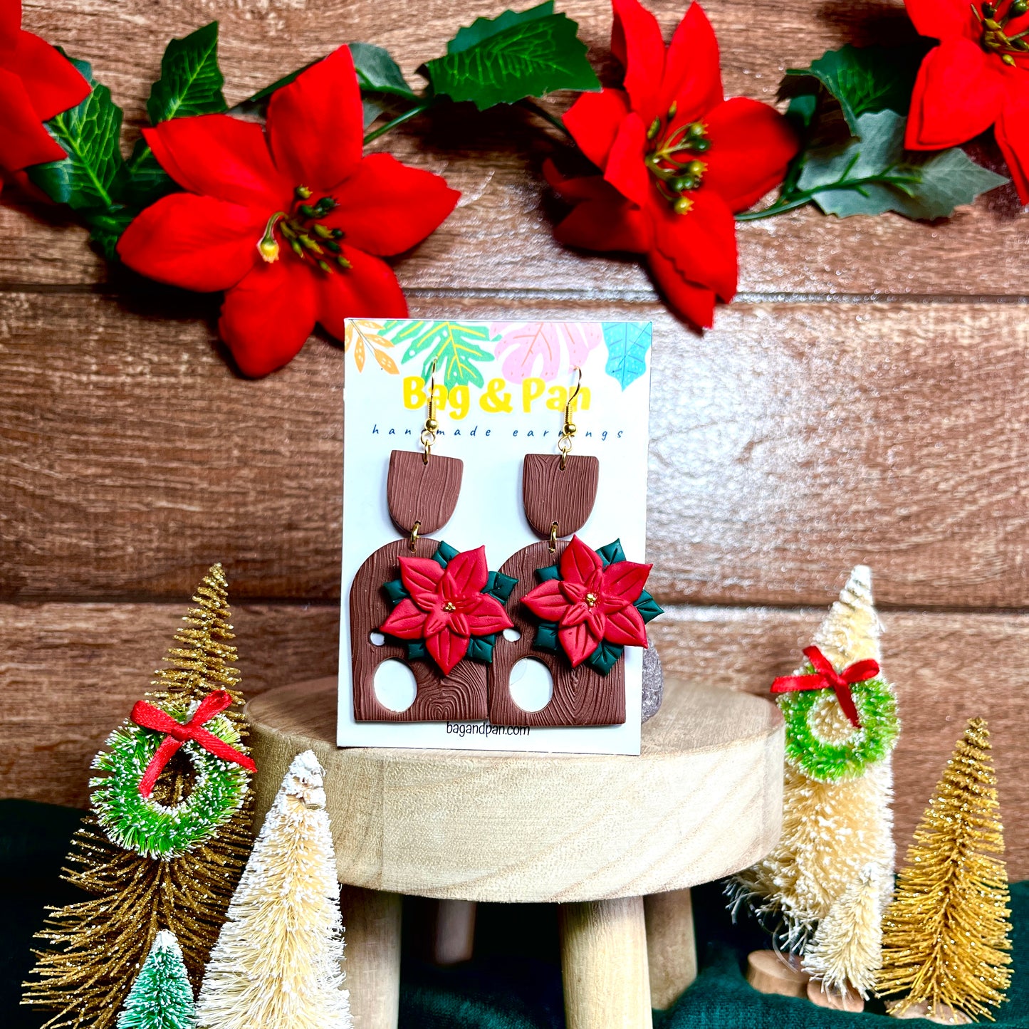 Storybook Poinsettia Earrings – By The Fire