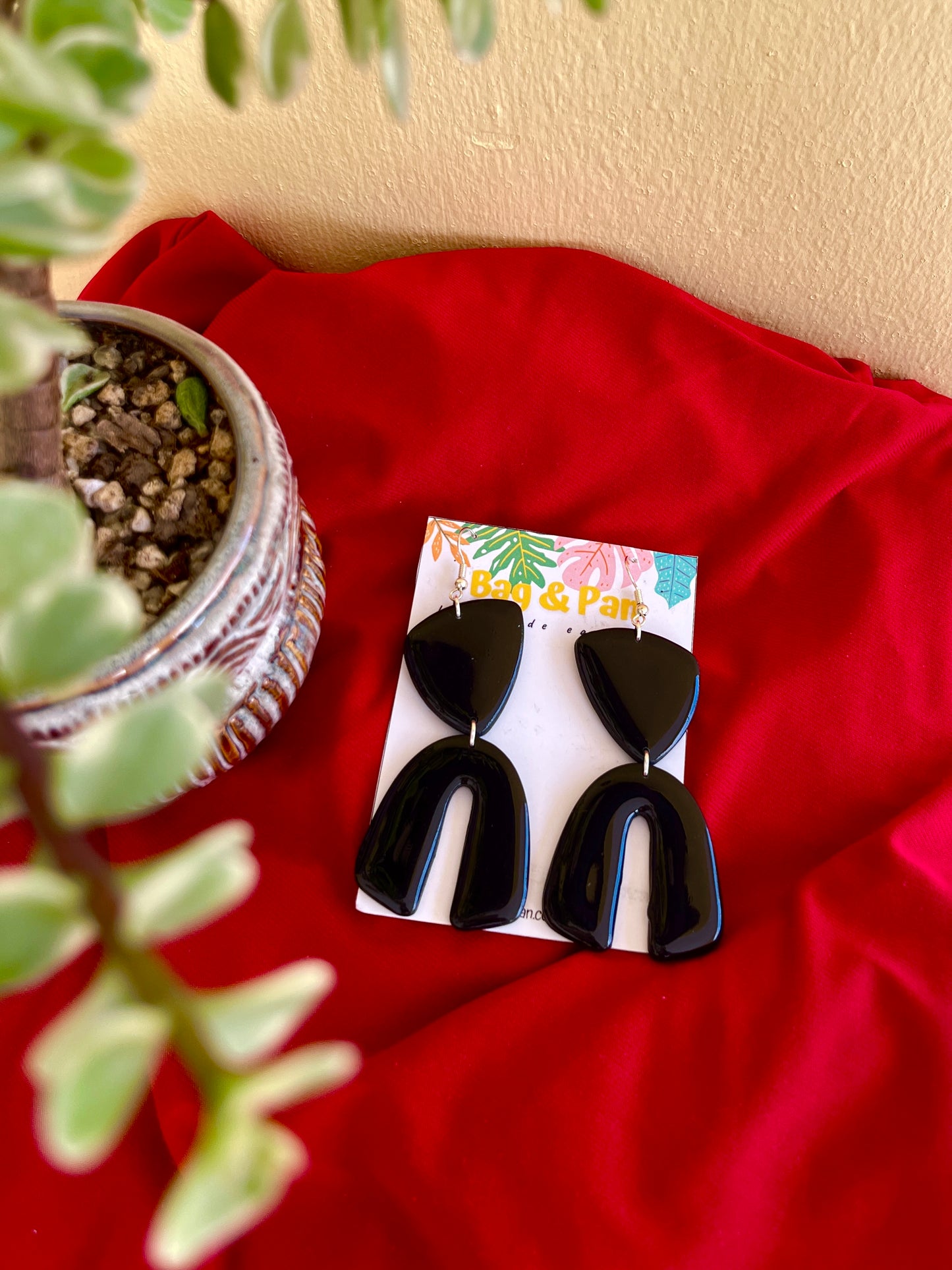 Elegant Arch Polymer Clay Statement Earrings