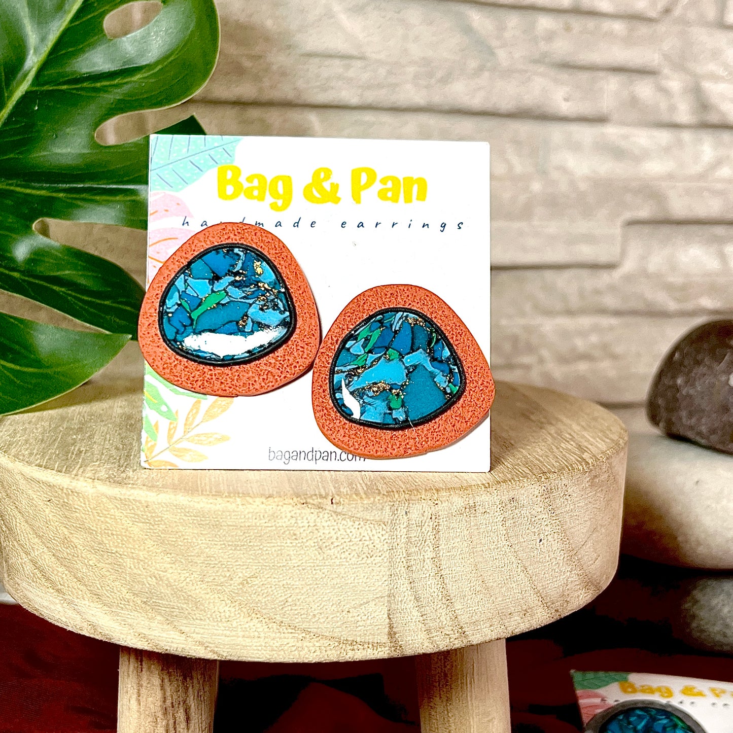 Turquoise Mirage Polymer Clay Earrings - Southwest Inspired Lightweight Statement Jewellery