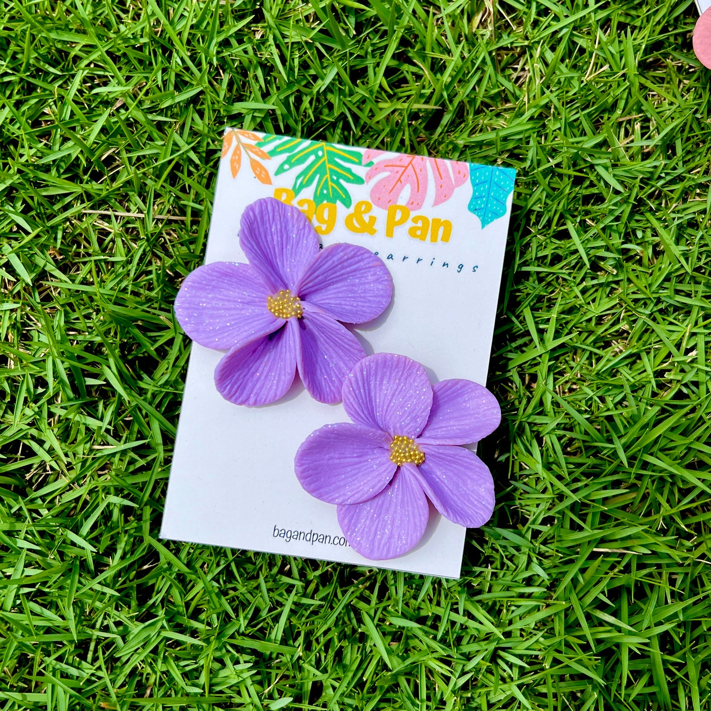 Petunia - Bold Statement Polymer Clay Flower Earrings