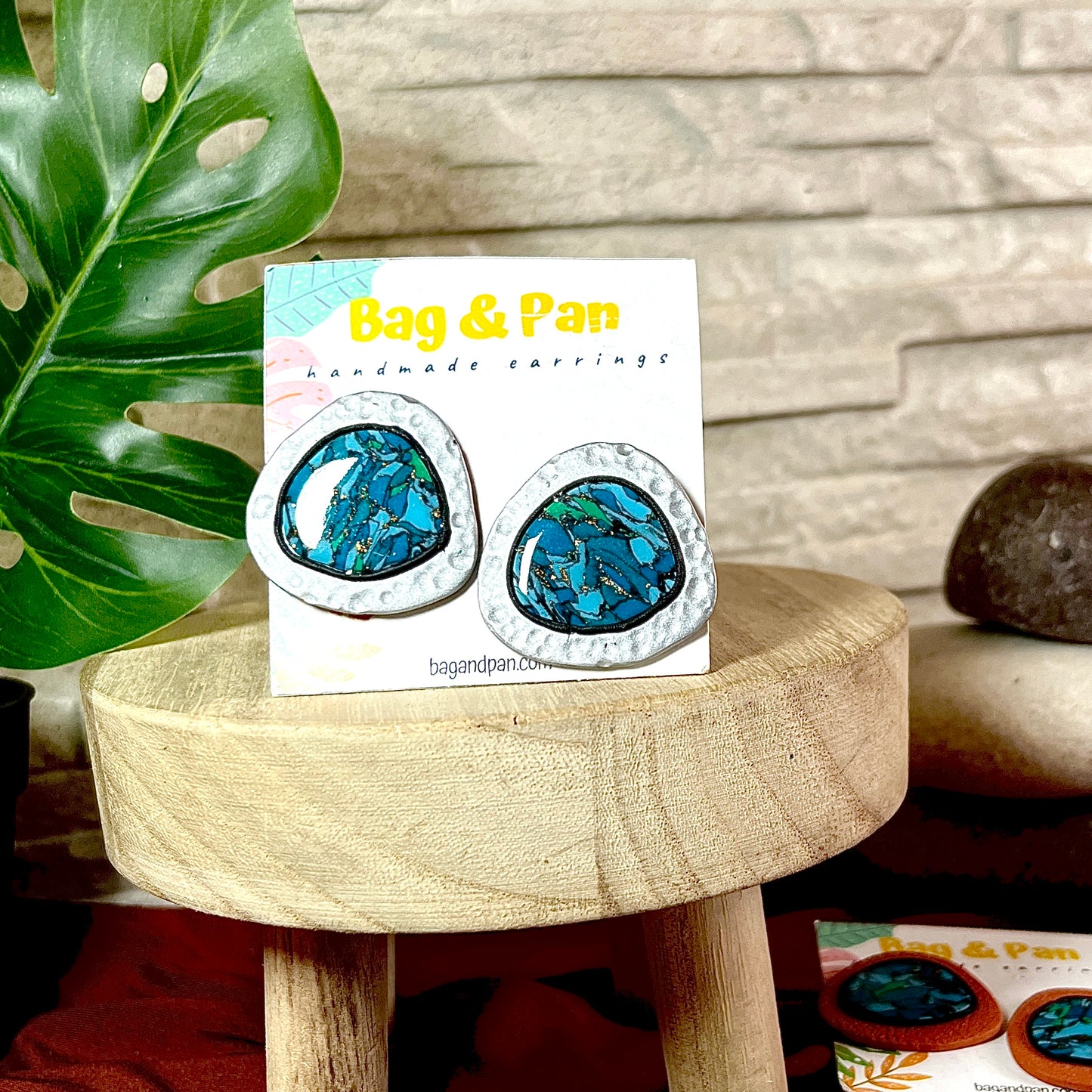 Turquoise Mirage Polymer Clay Earrings - Southwest Inspired Lightweight Statement Jewellery