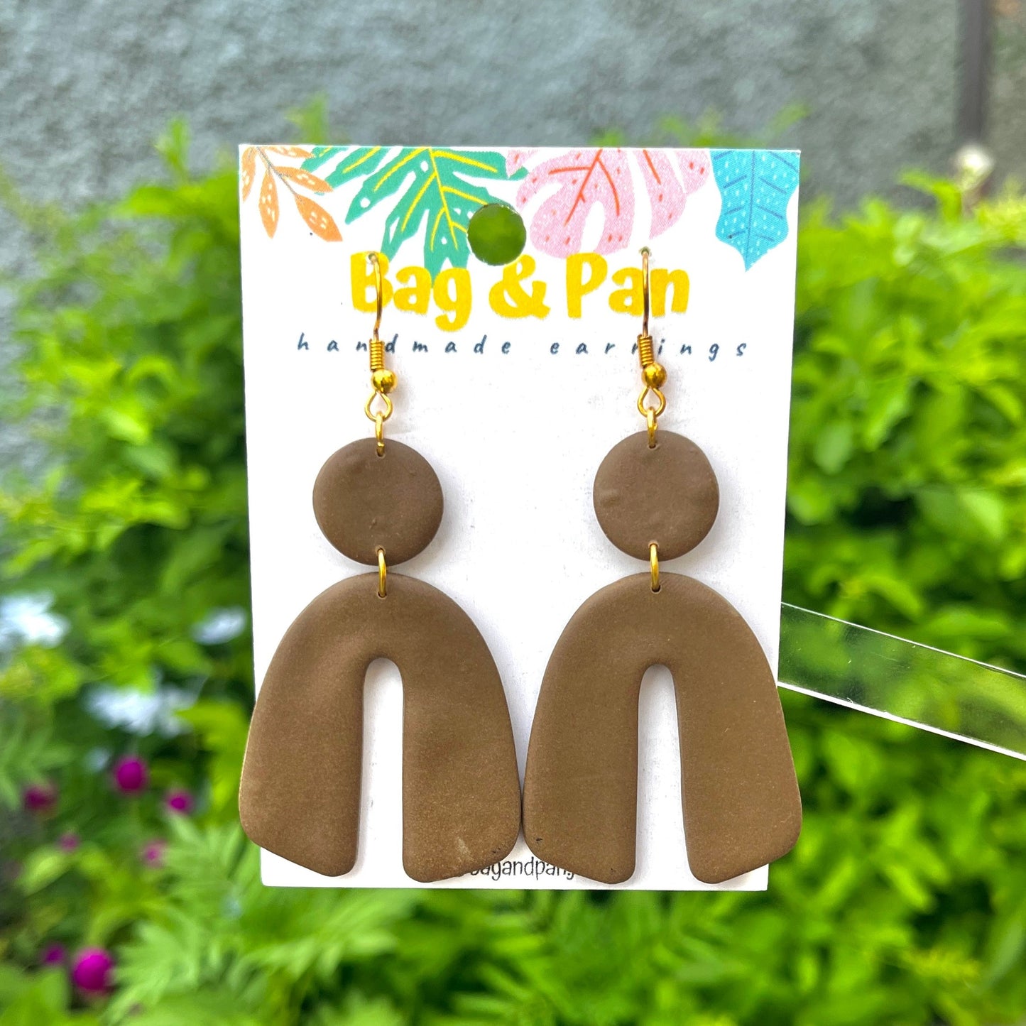 Elegant Arch Polymer Clay Statement Earrings