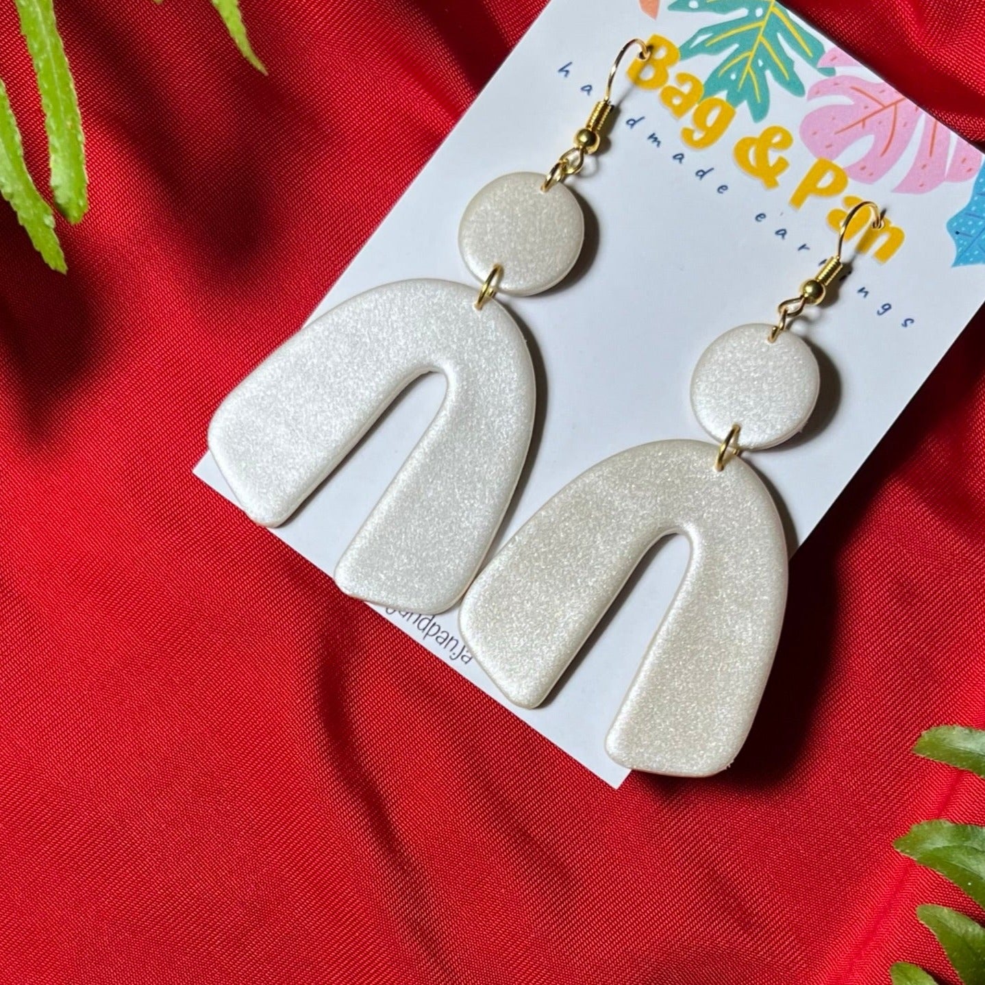 Elegant Arch Polymer Clay Statement Earrings