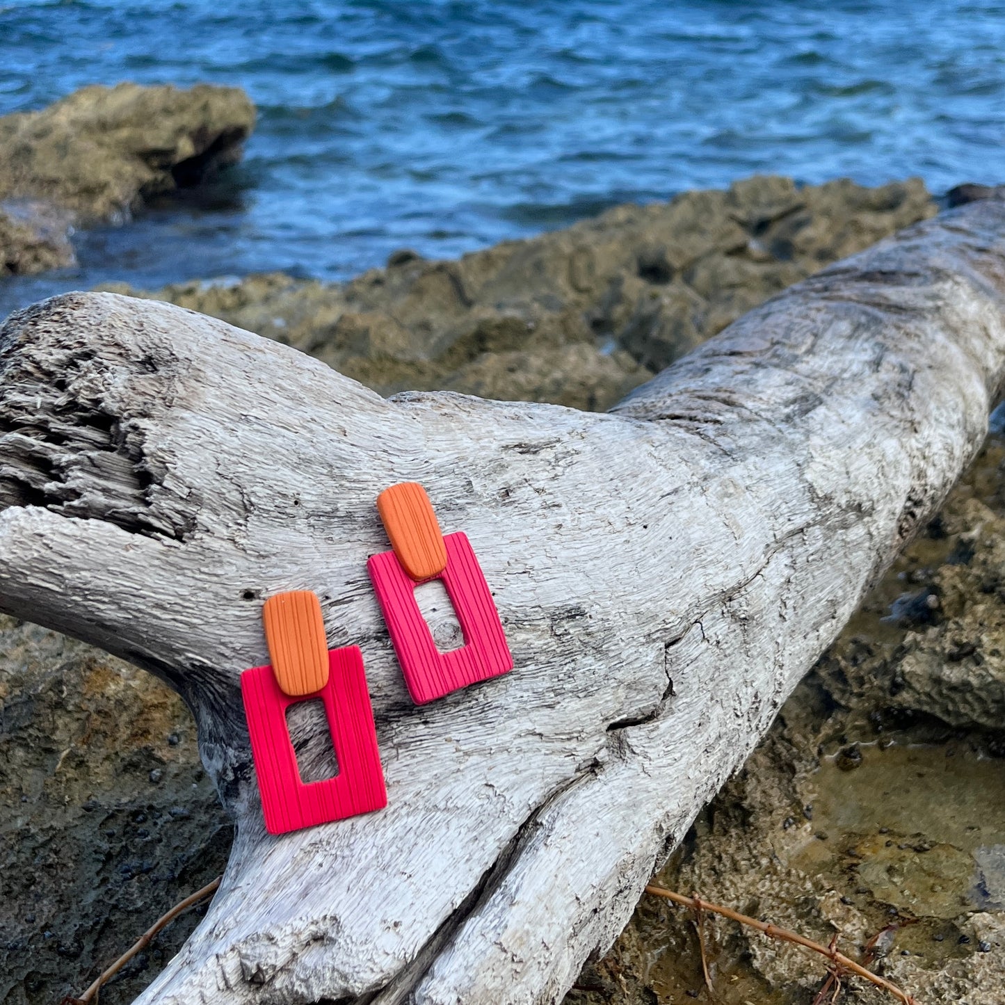 Abstract Square Polymer Clay Earrings