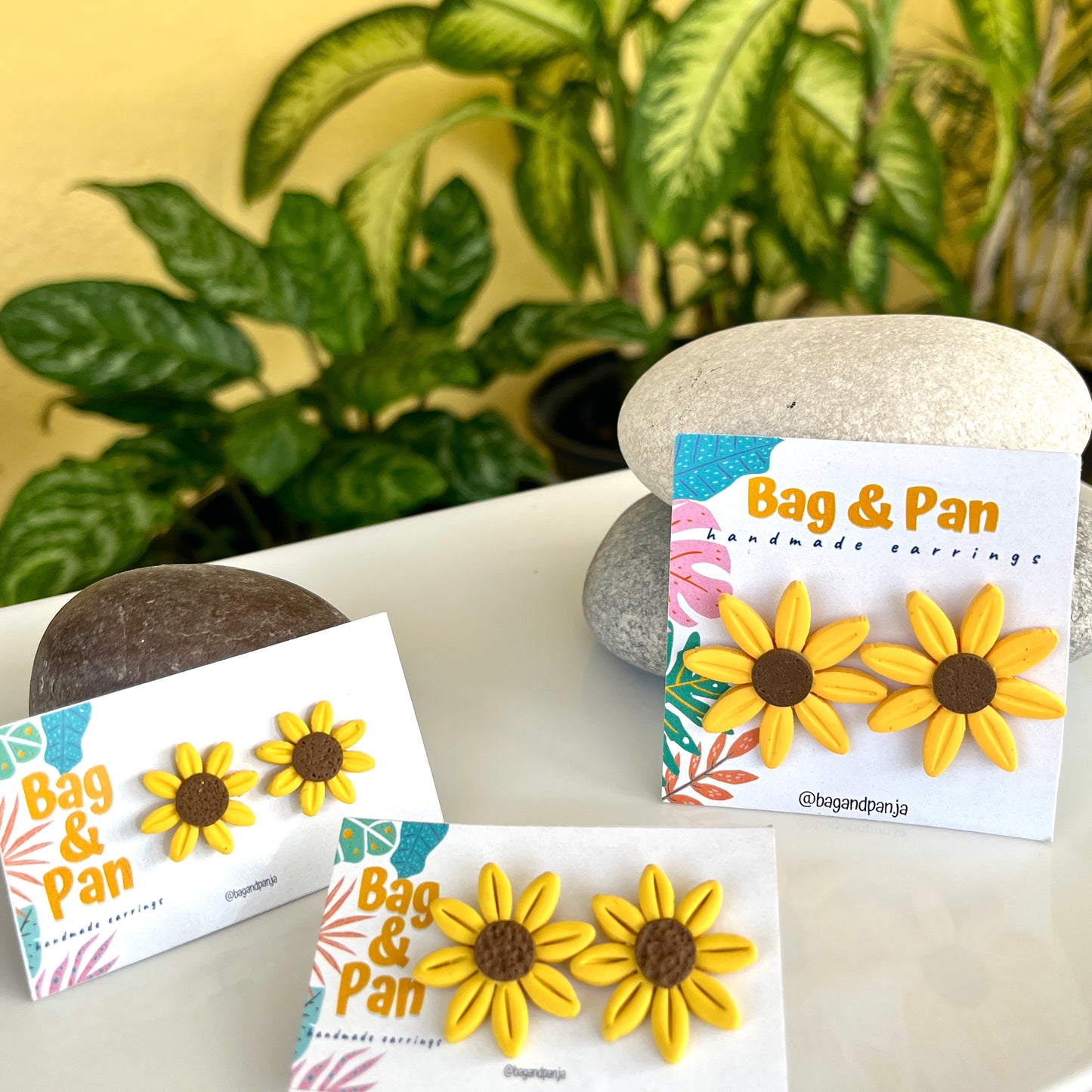 Sunflower Polymer Clay Knobs