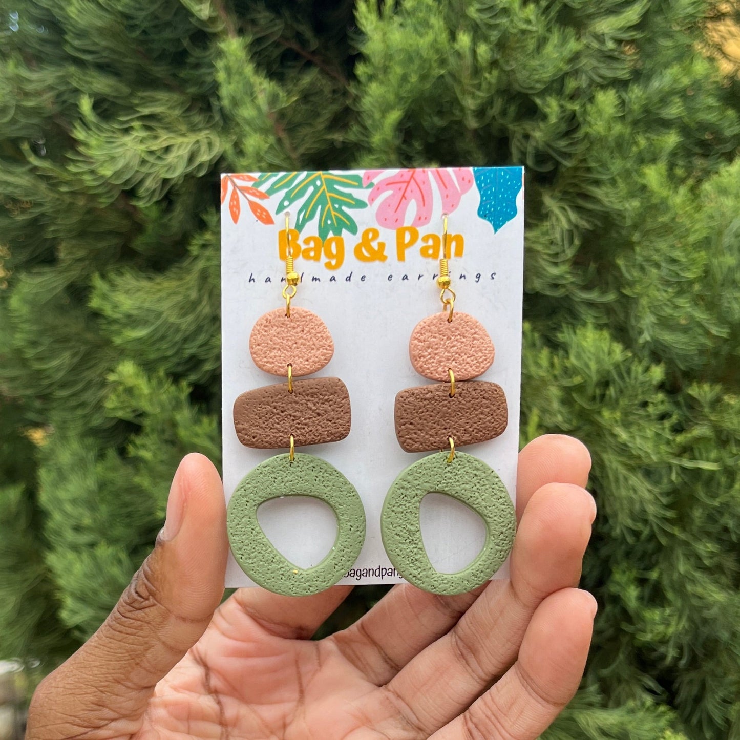 Earthy Pebble Polymer Clay Earrings